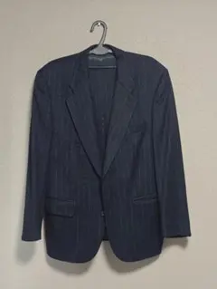 80s Burberrys ダークネイビー ストライプ 上下セットアップ