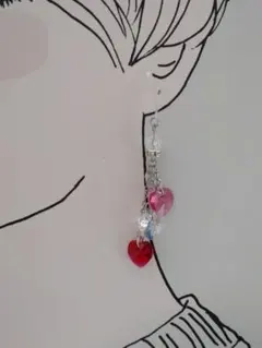 スワロフスキー ピアス ハート♡