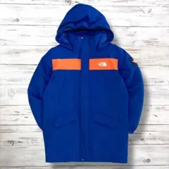 ザノースフェイス ダウンジャケット 刺繍ロゴ 青橙 150 1778