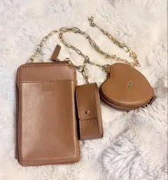 FUR FUR 3set マルチショルダー　ブラウン