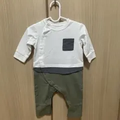 GUロンパース・カバーオール 白カーキ新品未使用70㎝