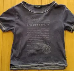 ダークグレー プリント Tシャツ