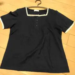 【美品】半袖シャツ　フリーサイズ　ネイビー