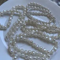 定価より半額❣️天然淡水パール　バロック　ネックレス　天然色　ハンドメイドパーツ