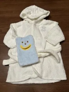 ジェラートピケ　ベビー　バスローブ ミキハウス　タオル