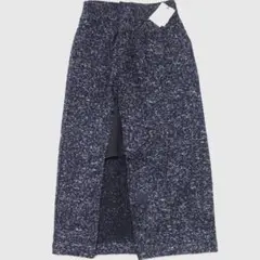 【タグ付き・未使用】ページボーイ　スリットレイヤードスカート　ツイード　紺