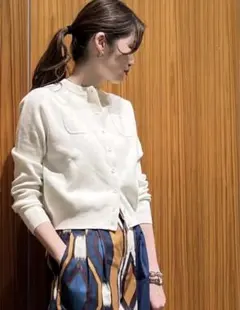 CABaN コットンカシミヤ クルーネックカーディガン