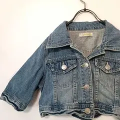 美品 ♡ 超珍しい半袖丈Gジャン ♡ 超短丈 クロップド デニムジャケット Ｓ