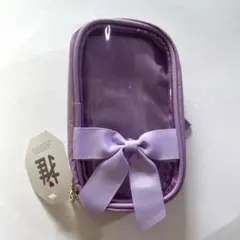 3COINS 《両面収納可能◎》リボン付きダブルアクスタポーチ 推し活