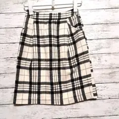【ローリーズファーム】スカート　起毛厚手　チェック　チェック　ウエストゴム　M