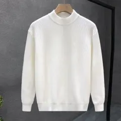 ハイネック リブニット ホワイト