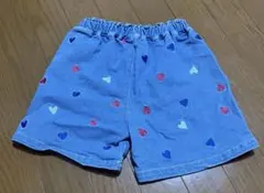 ハート刺繍ジーンズハーフパンツ