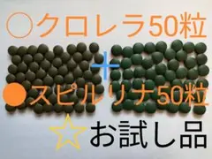 ☆お試し品◯クロレラ50粒＋●スピルリナ50粒セット プレコ メダカ エビ 金魚のサムネイル