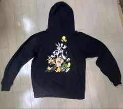 Bugs Bunny パーカー ブラック ロゴ 背面プリント