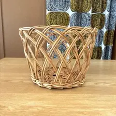 ウィッカー製　円形　バスケット