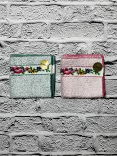 美品　FEILER　タオルハンカチ2枚セット　ｗ1426-0224-11-2