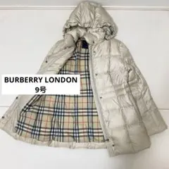 美品　バーバリーロンドン　ダウンコート　ロング　ベージュ　ノバチェック　9号