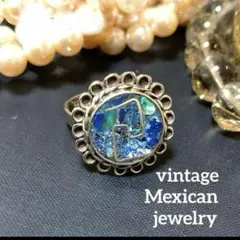 希少 ヴィンテージ メキシカン ラピスラズリ シルバージュエリー 刻印あり