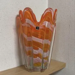 Multi Glass マルティグラス ピンク系 気泡ガラス花瓶 フラワーベース