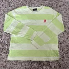 長袖カットソー 黄緑ストライプgreen labelrelaxing
