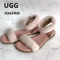 UGG fluffy springs サンダル　ファーサンダル　ピンク　24㎝
