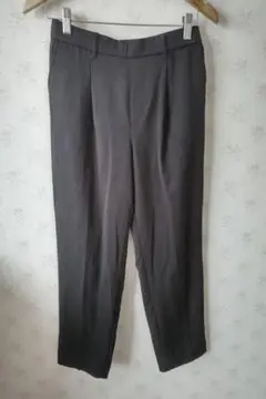 ☆DRESKIP ドレスキップ ストレッチテーパードパンツ スラックス 黒 L☆