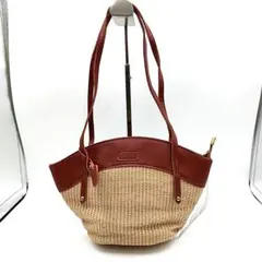 【タグ付き】カゴバッグ　ハンドバッグ　ブラウン系　PUレザー