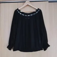 М-premier BLACK シフォンブラウス キャミ付き 黒 Мのサムネイル
