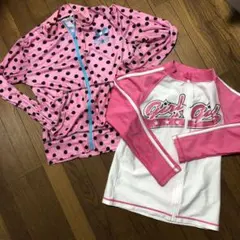ピンク・水玉ラッシュガード