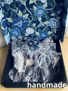 handmade✿髪飾りセット✿箱付きカルトナージュ✿特大リボン✿卒業式✿成人式