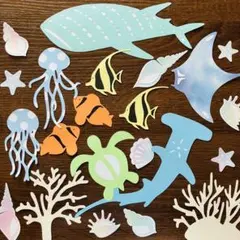 壁面飾り　夏　装飾　7月　8月　ハンドメイド　保育室　壁面　手作り　海の生き物
