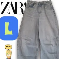 完売品✨ZARA TRF バギーバルーン ミッドライズ デニムパンツ 38 L