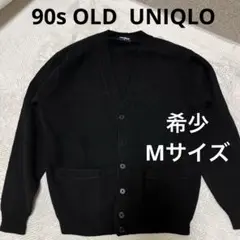 90sOLD UNIQLO ブラック Vネックカーディガン Mサイズ