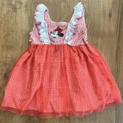 レトロ ミニーちゃん ギンガムチェック チュニック ワンピース チュール