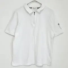 ◎ a.v.v HOMME ハーフジップ ポロシャツ 白 L ワンポイントのサムネイル