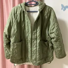 Samansa Mos2 blue フリース・ナイロンジャケット フード付き