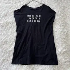 GOODDAY MOOD フレンチスリーブ ロゴTシャツ ブラック M〜L