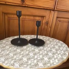 美品　2点セット　ikea キャンドルホルダー　黒　インテリア
