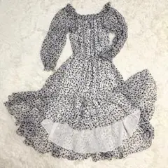 極美品✨ダイアンフォンファステンバーグ シルク100% シフォンワンピース