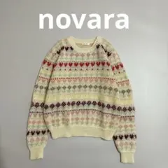 novara フラワー柄ニット レトロ ヴィンテージ クルーネックセーター