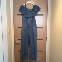 デニム風オフショルオールインワン