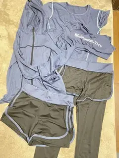 5点セットスポーツウェア ヨガ トレーニング ランニング 5点 セット 上下 L