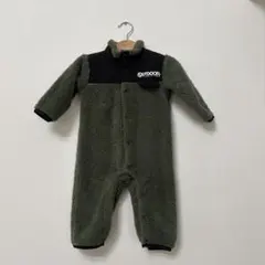 OUTDOOR ベビー ボア カバーオール フリースロンパース カーキ 80cm