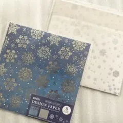 ★セリア★デザインペーパー★スノーフレーク　２冊セット★ウィンター/冬/雪の結晶