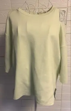 UNITED ARROWS グリーンレーベル カットソー 肩開き ライトグリーン