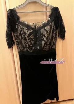 dazzy store キャバドレス Lサイズ ベロアレースドレス