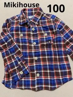MIKI HOUSE DOUBLE_B コットン　ネルシャツ 100