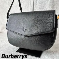 Burberrys バーバリーズ ショルダーバッグ ブラック 黒 レザー 本革