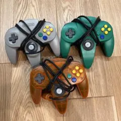 Nintendo64 コントローラー 3個セットクリアオレンジグリーン ジャンク