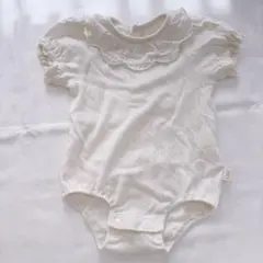 アプレレクール　半袖ロンパース　レース襟　70cm 男女兼用　春夏秋　ホワイト